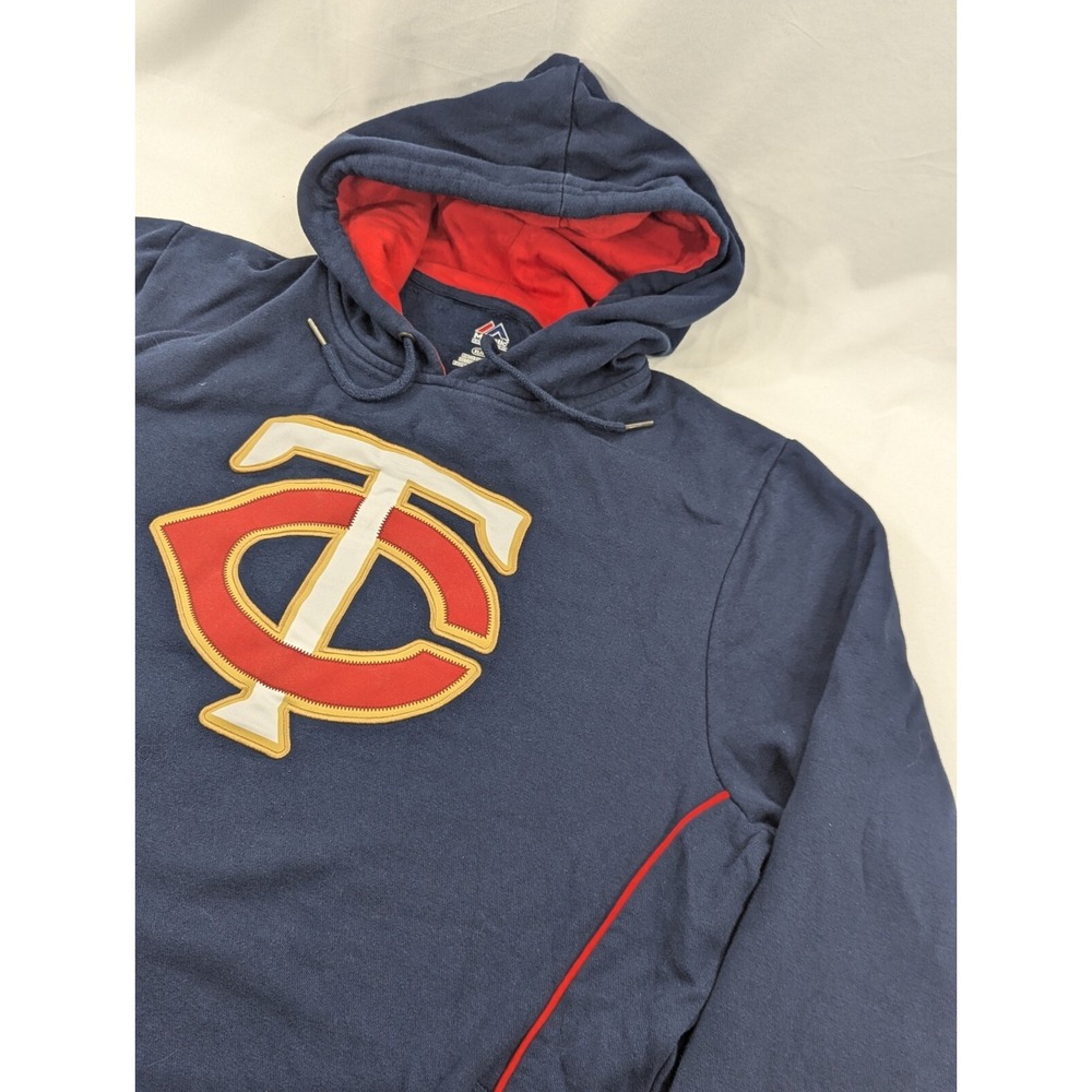 Minnesota Twins Hoodieheavy Embroidery‎ Navy Blue Pullover Majestic Sweatshirt